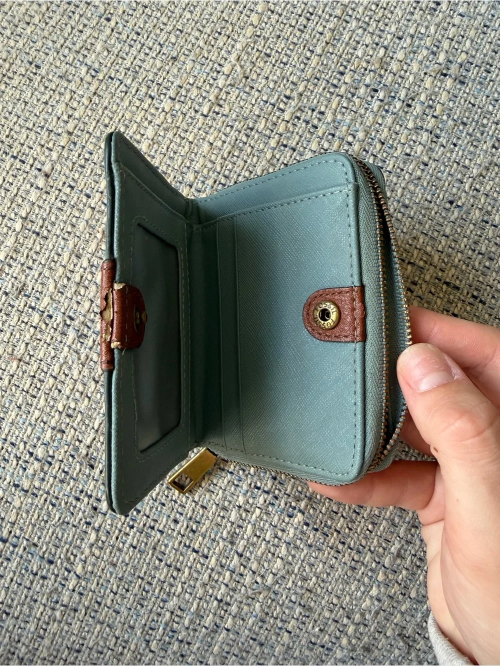 Fossil Green Multicolor Zip Wallet